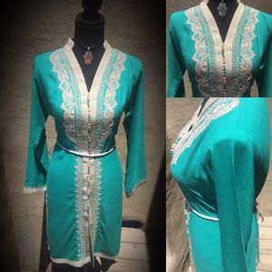 Handmade Long Sleeve Short Kaftan